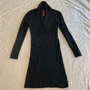 Olsen Europe Wool/Cashmere/Angora Dark Grey Long Sleeve Sweater Dress Size XS
